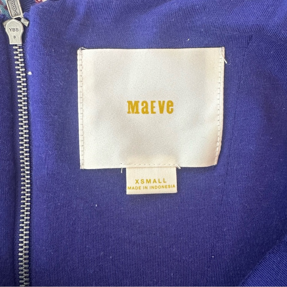 Maeve Scalloped, ribbed blue cotton dress. XS - Picture 3 of 6